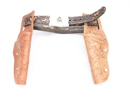 Kids VTG Tolled Leather WRANGLER Holster Belt  Western Silver Buckle Hor... - €45,03 EUR