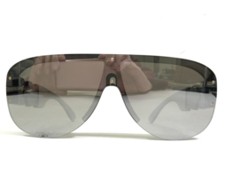 Versace Sunglasses MOD.4391 311/6G Clear Gray Gold Logos Mirrored Shield Lens - £105.30 GBP