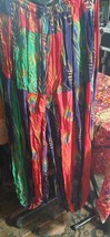 GREEN RED &amp; BLUES ON SEDONA PRINT ATS REN FAIRE GYPSY PANTALOONS  - $89.09