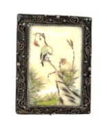 Vintage Chinese Silver Scrimshaw Panel Brooch 15.4g - $4,900.00