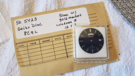 NEW Vintage 80&#39;s Seiko Men&#39;s Watch Dial Black Gold Markers &amp; 2 Windows 5Y23 8C9L - £30.27 GBP