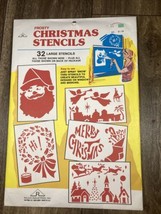 Vintage Rauch Industries Frosty Christmas Stencils 32 Large Spray Snow Stencils - $15.99