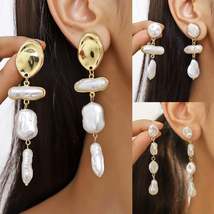 Exaggerated Irregular Baroque Pearl Earrings - £3.15 GBP+