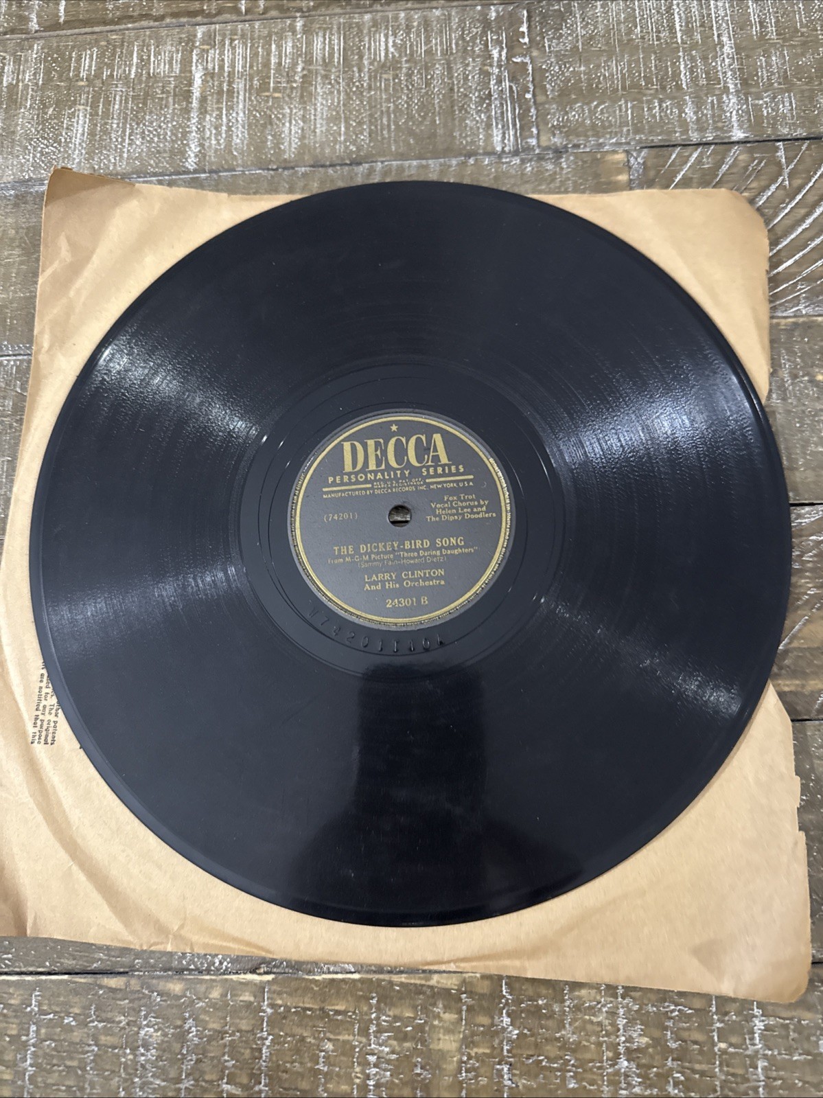 The Dickey Bird Song Larry Clinton 78 RPM NO DUST COVER - $41.98