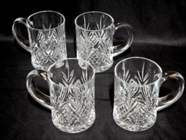 Cristal D&#39;arques Durand 4&quot; Coffee Mugs Masquerade - Criss Cross &amp; Fan - Set Of 4 - $21.57