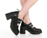 NEW Dr Martens EVIEE  Platform Mary Jane Shoes  Black SIZE 8 to 9, run l... - $133.60