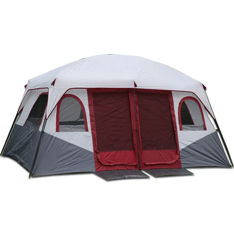 Outdoor Camping Two Bedrooms Multi Person Tent Picnic Camping Windproof and - £337.94 GBP+