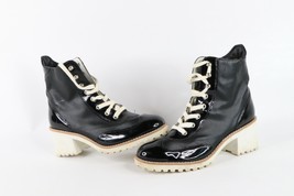Vintage 90s Womens 8 Grunge Goth EDM Chunky Platform Combat Boots Black ... - $108.85