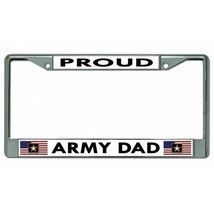 proud army dad military seal logo chrome license plate frame made in usa - £23.97 GBP