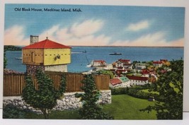 Mackinac Island Michigan Old Block House Linen Postcard E7 - £7.15 GBP