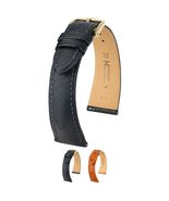 Hirsch Massai Ostrich Leather Watch Strap - Black - L - 18mm / 16mm - Sh... - £169.42 GBP