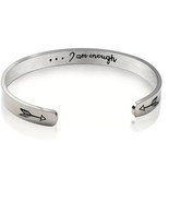 Inspirational Bracelet ~ ... I am enough ~ Stainless Steel ~ Silver &quot;C&quot; ... - $35.06 CAD