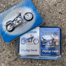 Harley Davidson Collectible Springer Softail Tin With 2 Unopened Decks O... - £10.65 GBP