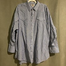 Ely Cattleman Big Man Pearl Snap Western Shirt Multicolor Stripe 3XL 19 1/2 - 36 - £20.23 GBP