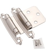 DecoBasics Satin Brushed Nickel Cabinet Hinges for Kitchen Cabinets 10 Pair - £17.89 GBP