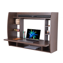 Basicwise 31.5 x 43.25 x 8.75 in. Wall Mount Laptop Office Desk with She... - $4,292.32 MXN
