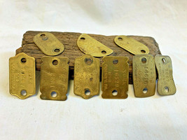 Lot of 1950&#39;s-70&#39;s Brass Dog Tags York PA Rectangle Oval Animal Jewelry - £23.94 GBP