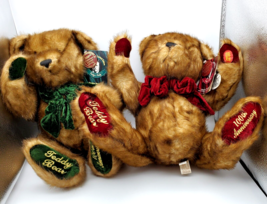 Plush Bears Dan Dee 100th Anniversary Pair Red and Green 2002 Theodore Roosevelt - £22.13 GBP