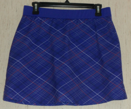 NEW WOMENS PEBBLE BEACH PERFORMANCE PURPLE PLAID PULL ON KNIT SKORT  SIZE M - £20.14 GBP