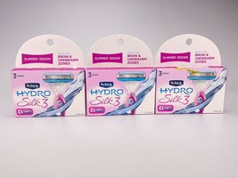 Schick Hydro Silk3 Razor Refills For Bikini &amp; Underarms 4 Cartridges Each Lot 3 - £12.82 GBP