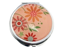 Pink Flowers Compact with Mirrors - Perfect for your Pocket or Purse - $13.76