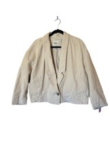 ZARA Womens Bomber Jacket Blazer Cream Corduroy Oversized Sz M - £21.98 GBP