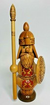 Vintage USSR Russian Carved Wood Viking Statue Figure 10 Inches Tall (U24/63) - £39.32 GBP