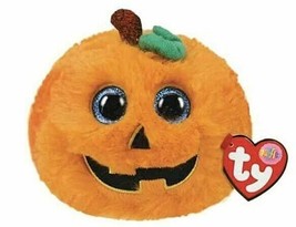 Ty Puffies Seeds the Pumpkin Plush Halloween Mini Jack o Lantern Toy Fall Beanie - £10.76 GBP