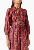 Hannah Artwear harlow silk cropped blouse in Kari Print - size S - $99.00