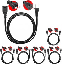 5Core Premium Extension Cord AC 2 Prong Power Cord Cable 15 foot 6 Pieces - £39.84 GBP