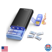 Vaydeer Metal Pill Organizer 3 Times a Day Weekly Pill Box with Desiccan... - $36.63