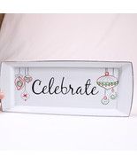 Food Network CELEBRATE Bread And Cheese Serving Tray Christmas White Bla... - $8.66