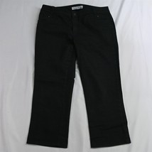 Chico&#39;s 1 / 8 Ultimate Slim Cropped Black Stretch Denim Womens Jeans - $14.99