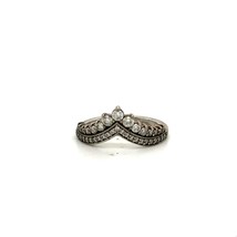 Vintage Signed Sterling ALE Pandora Facet CZ Stone Tiara Crown Ring Band 7 1/2 - £39.56 GBP