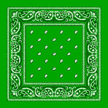 Green - 3Pcs Paisley Print Bandana 100%Cotton Cover Head Warp Scarf - £12.70 GBP