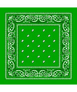 Green - 3Pcs Paisley Print Bandana 100%Cotton Cover Head Warp Scarf - $16.99