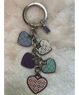 Authentic COACH Micro Heart &quot;C&#39;s&quot; Bag Charm/Key Chain - Multi Color - $2,366.60 MXN