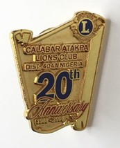 Calabar Atakpa Lions Club District 404A Nigeria 20th Anniversary Pin 198... - $13.00