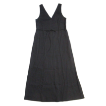 NWT Theory Deep V Neck Midi in Black Caliver Linen Black Belted Dress M - $120.00