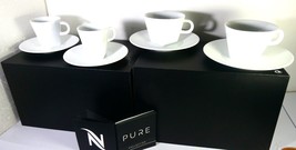 Nespresso Set 2 Pure Espresso &amp; 2 Cappuccino  Cups &amp; 4 Saucers in Box W ... - $425.00