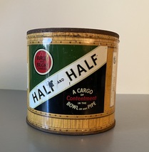 Burley and Bright “Half and Half” Tobacco Tin Canister 1950&#39;s - £13.36 GBP