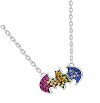 DC Comics Batman Stainless Steel Crystal Necklace, Official - $55.14