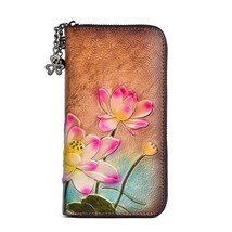 MOTAORA Vintage Long Wallets For Women Leather Phone Bags   Pattern Embossing Ha - £82.25 GBP