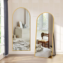 Arched Full Length Mirror with Stand, 57&quot;x 20&quot; Gold Full Body Mirror, Aluminum A - $179.96