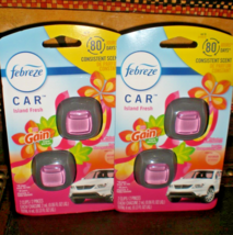 Febreze Car Vent Clips Island Fresh Avec Gain Scent 2 Packs Total Of 4 Clip Ons - £16.00 GBP