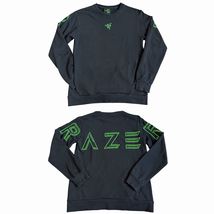 Razer Unleashed Men’s Crewneck Sweatshirt Sz M Black Green Spellout Logo... - $39.55