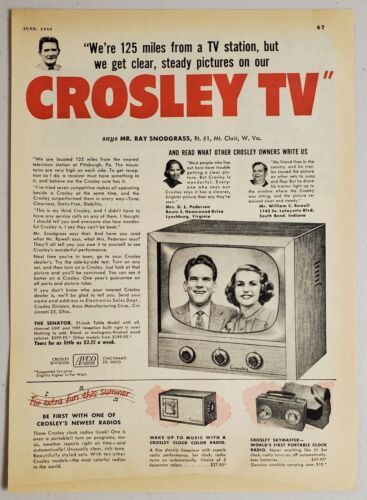 1953 Print Ad Crosley TV Television Sets & Radios Cincinnati,Ohio - $15.28