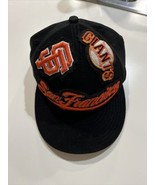 San Francisco Giants New Era 59FIFTY Fitted Hat Cap Sz 7 Black Orange - £25.31 GBP