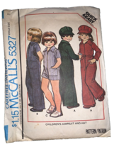 McCalls 5327 Childs Coveralls Jumpsuit Hat Train Engineer Costume Size 5 - $3.84