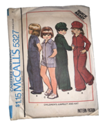 McCalls 5327 Childs Coveralls Jumpsuit Hat Train Engineer Costume Size 5 - $5.29 CAD